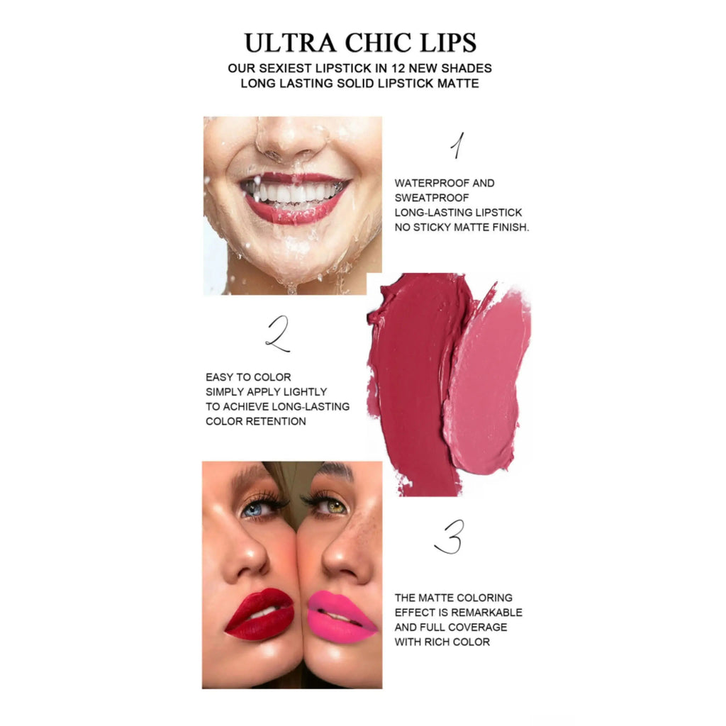 Mirsist 6-Piece Velvet Matte Lipstick Set – Waterproof & Long Lasting