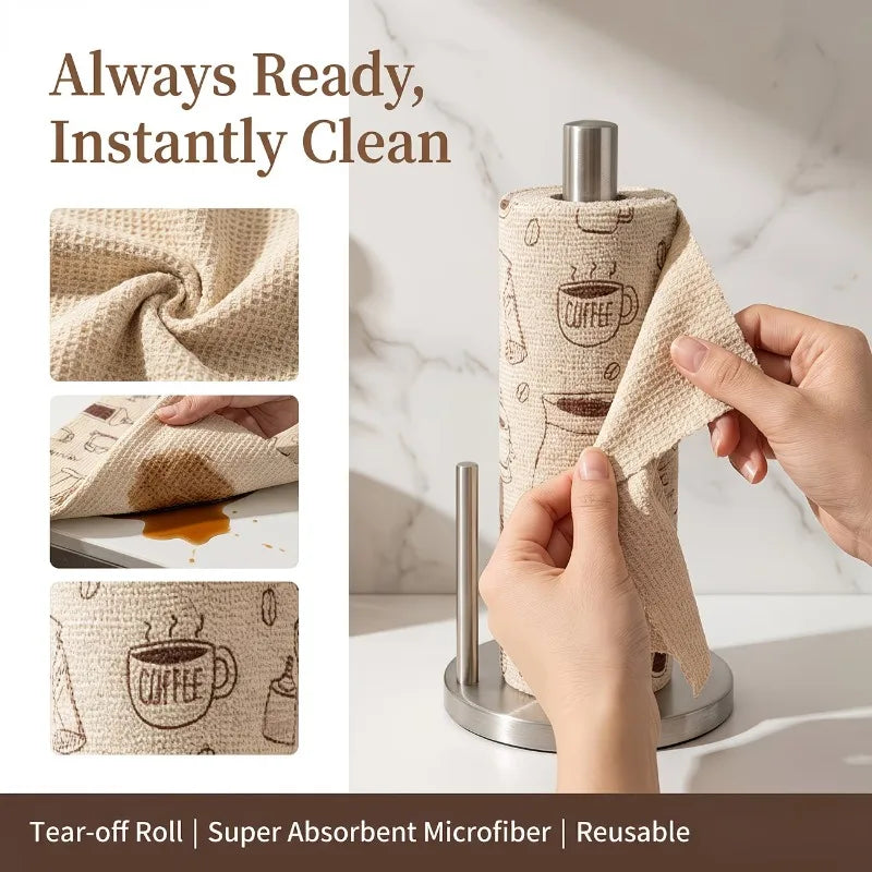 Pull-Apart Microfiber Roll Towels – Lint-Free Car & Kitchen Wipes
