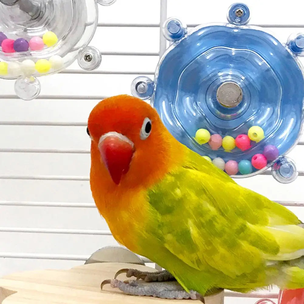 Parrot Wheel Parrot Interactive Toy Bird Turntable Hang Toys Sounding Ball Toys Stand Playing Cage Accessories Pet Supplies Bird Oasis Select
