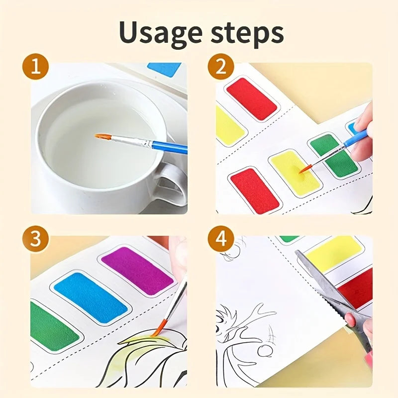 A Set of Art Tools, Including 8 Pieces of Art Paper, 8 Brushes,and 6 Colors of Paint,Suitable for Students and DIY Handmade Sets Oasis Select