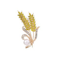NEW Trendy Crystal Ear of Wheat Brooches for Women Luxury Rhinestones Pins Shirt Dress Accessories Casual Jewelry Oasis Select 1PC