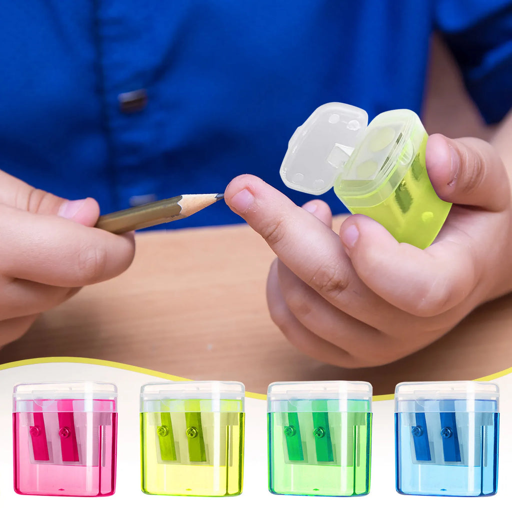 A color random student two-hole pencil sharpener for children's school supplies - a must-have for starting school Oasis Select
