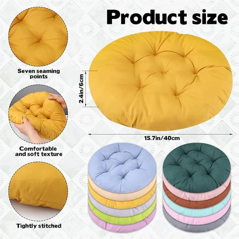 Thickened Round Chair Cushions 2pcs, Seat Pad for Office Garden Living Room Tatami, Hand Washable, All-Season Gift Chair Cushion Oasis Select