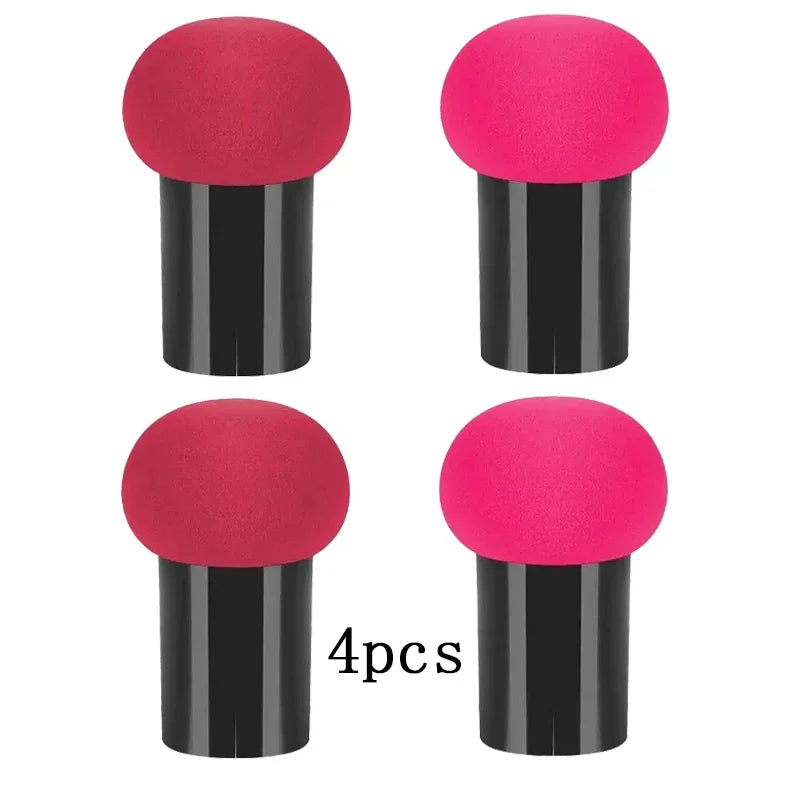 Mushroom Head Makeup Sponge Dry Wet Dual-use Cosmetic Powder Puff with Handle Case Professional Foundation Creams Beauty Tools Oasis Select 4pcs MIX 1
