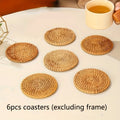 1/6pcs Handcrafted Rattan Coaster - Autumn Vine Design, Heat-Resistant Pot Mat for Kitchen & Dining, Wooden Tea Accessory Oasis Select 6pcs 10x10cm