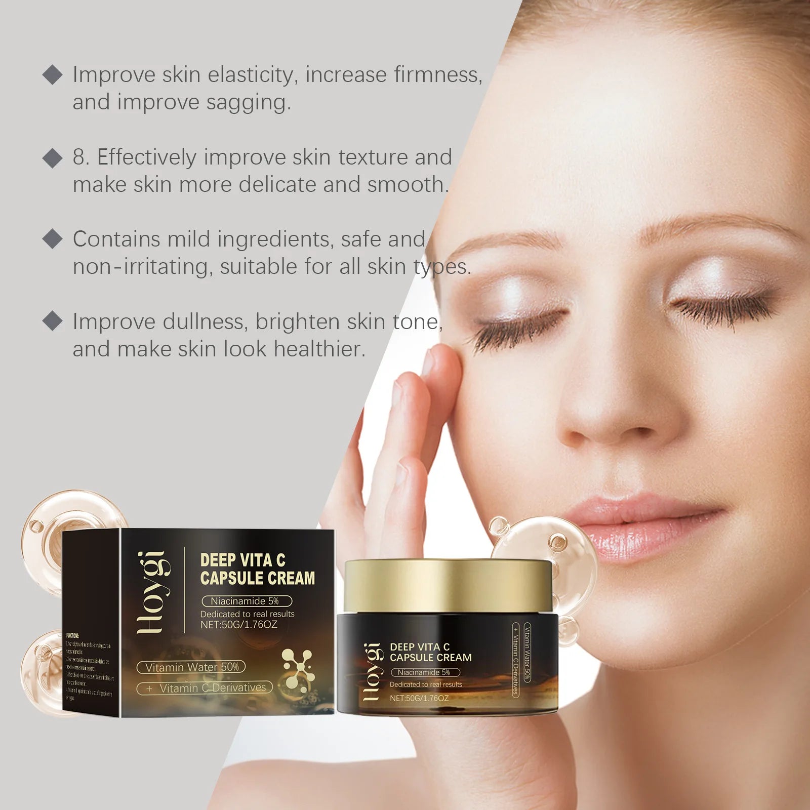 Hoygi Niacinamide Brightening Cream – Pores, Dark Spots & Firming Brightening Face Cream Oasis Select