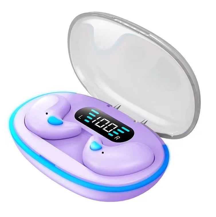 TWS Mini Headphones Wireless Headphones Noise Reduction Sports Games Sleep Bluetooth 5.3 Earbuds For All Smartphones Oasis Select purple