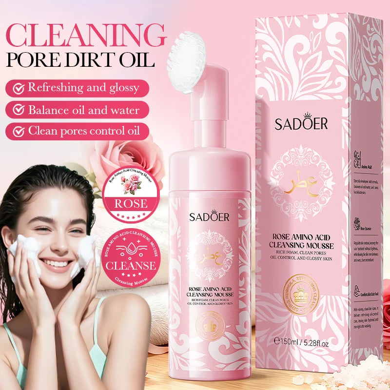 SADOER Rose Amino Acid Cleansing Mousse 150ml – Gentle Cleanser