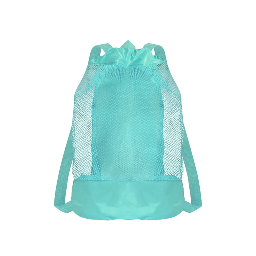 Extra-Large Sand-Resistant Drawstring Beach Backpack - Kids Pool Toys Storage Bag for Shell Collecting, Travel & Fitness Oasis Select green