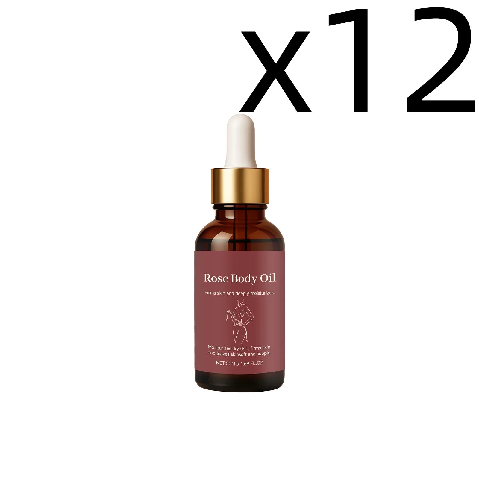 Rose Body Essential Oil Smoothing Skins Improving Skin State Deeply Nourishing Lasting Moisturizing Flower Fragrance Body Serum Oasis Select 50ml X 12PCS