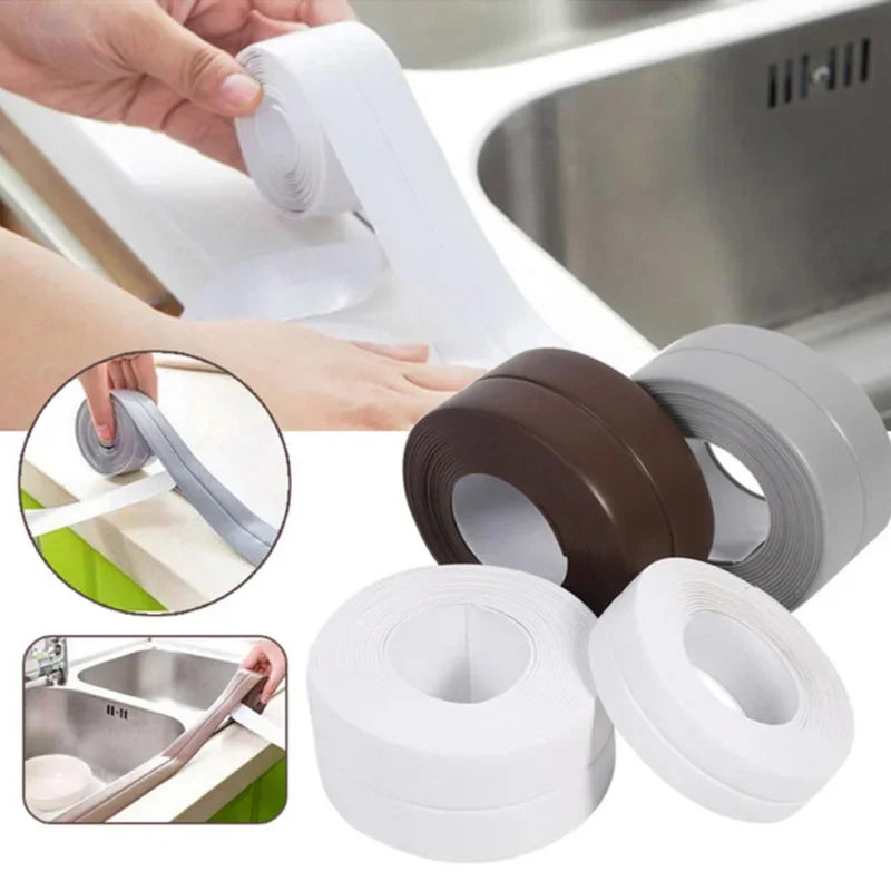 PVC Waterproof Sealing Tape Bathroom Toilet Caulk Tapes Kitchen Sink Countertop Mildew Fouling Proof Sealer Self Adhesive Strip Oasis Select