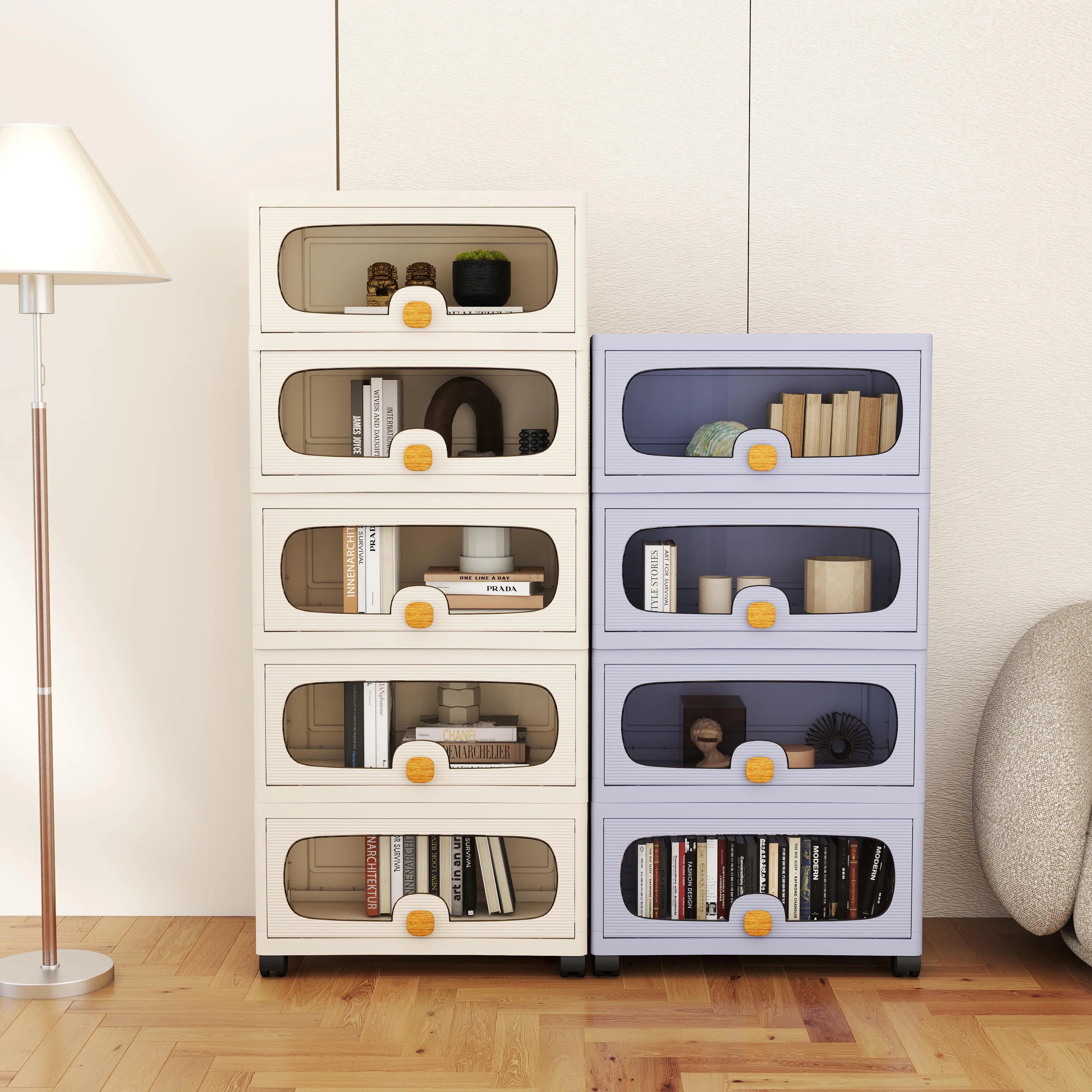 6 Layers Large-Capacity Flip-Top Cabinet with wheel can Movable Easy Assemblyfor Kitchen/Bathroom/Living Room/Bedroom Oasis Select