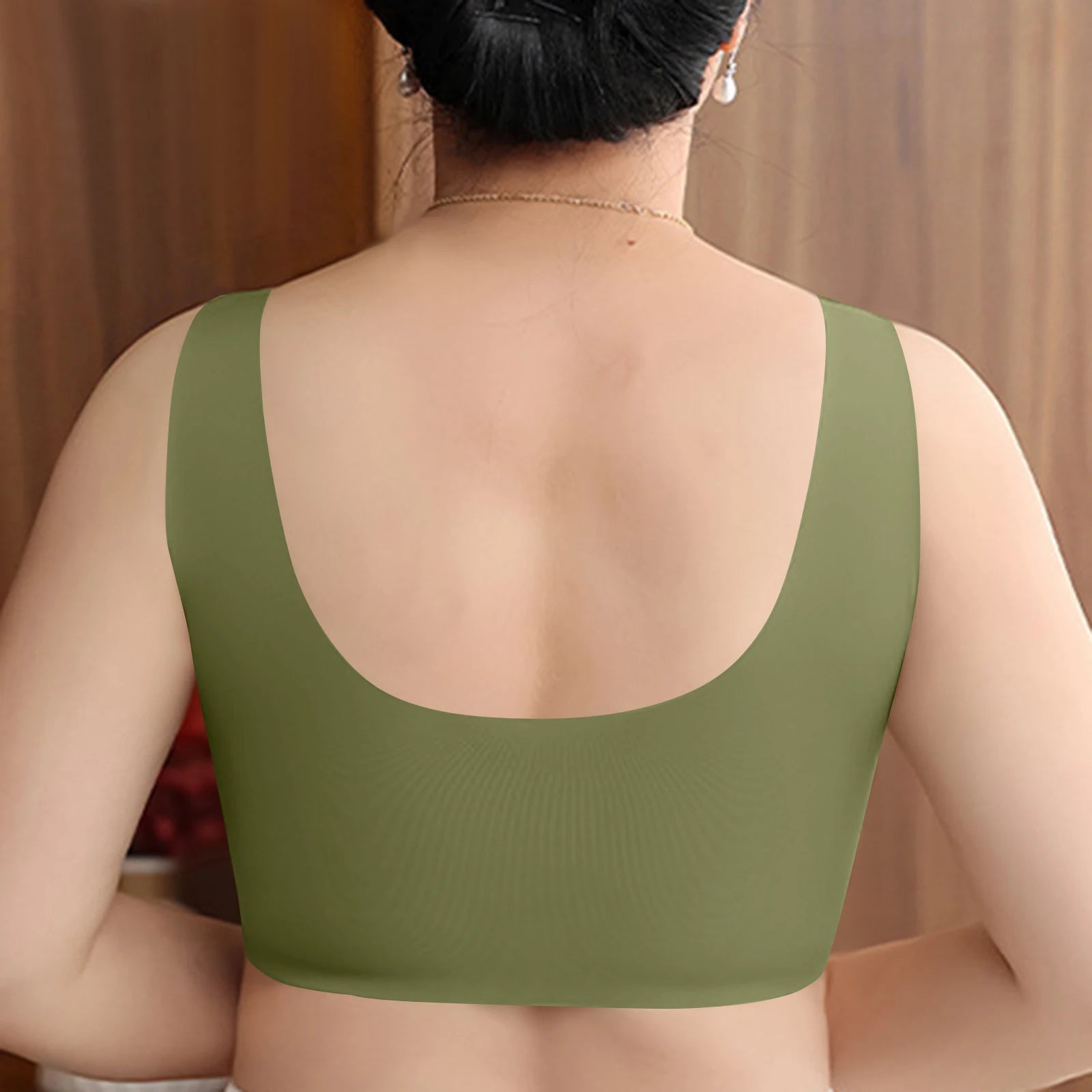 Mom's Lace Bra Wireless Front Closure Women's Underwear Brand Flagship Store Gathered No Steel Ring Comfortable Home Clothes Oasis Select