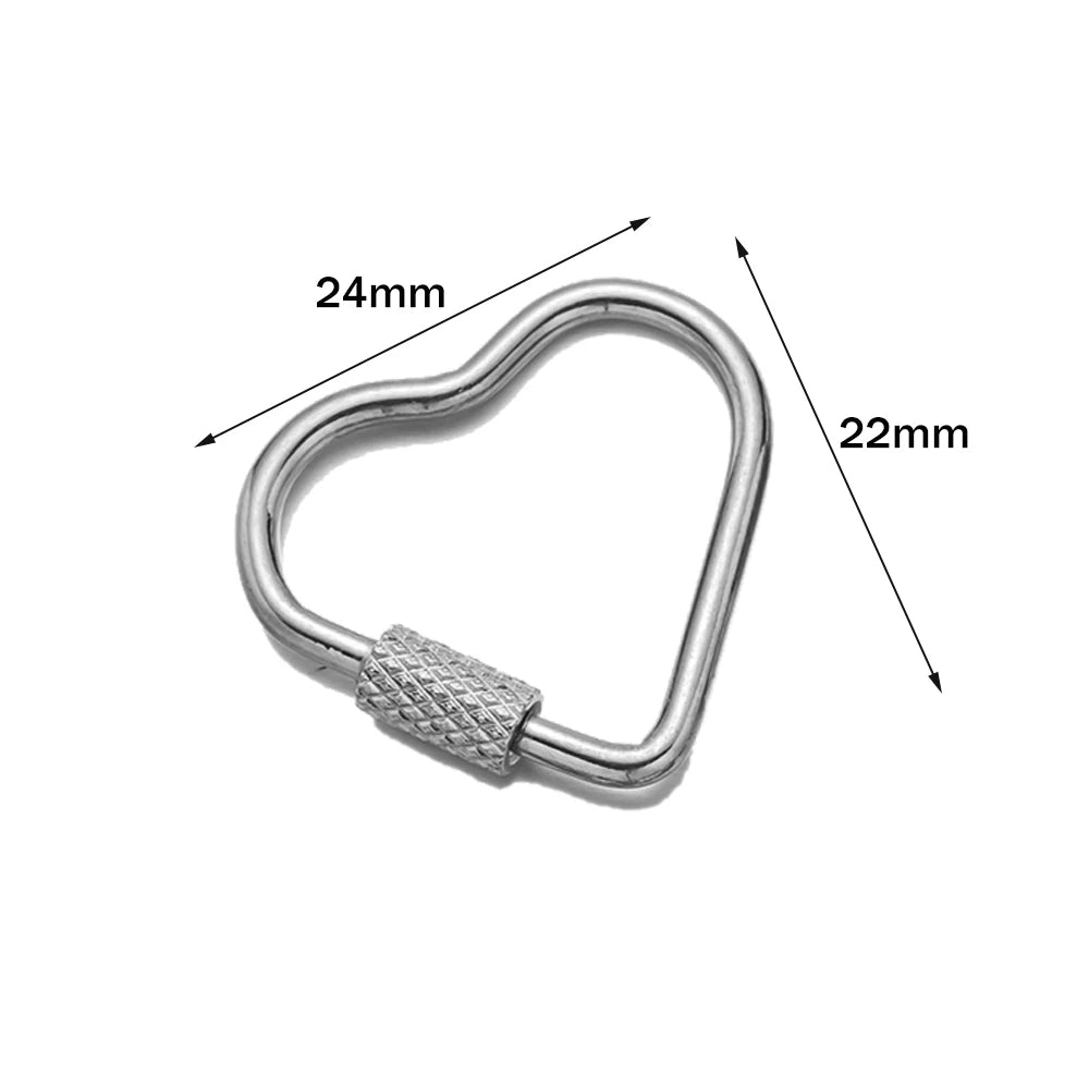 5pcs/Lot Stainless Steel Fastener Carabiner Screw Clasps Connectors For DIY Neckalce Bracelet Keychain Jewelry Making Supplies Oasis Select A