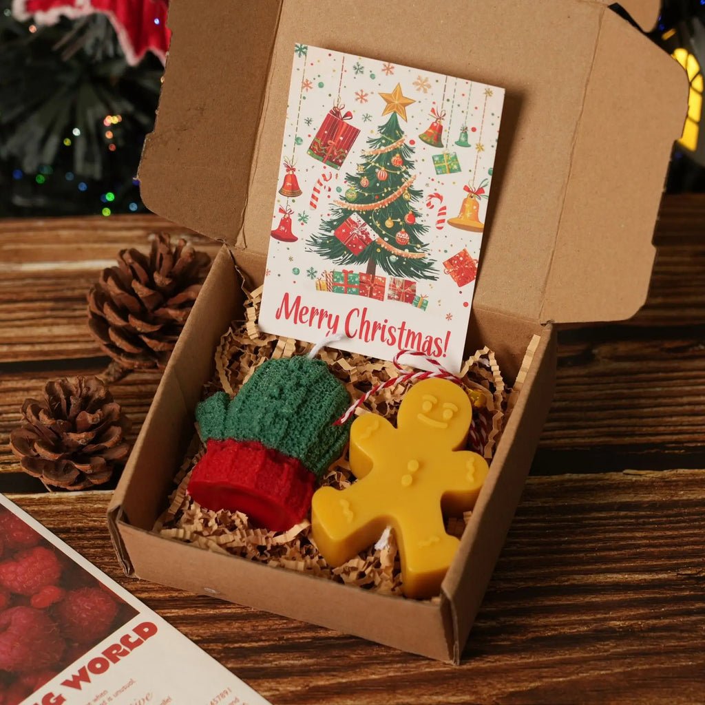 Christmas Tree Gingerbread Man Scented Candle Gift Set Handcrafted Shaped Christmas Gift Creative Souvenir Present Oasis Select C