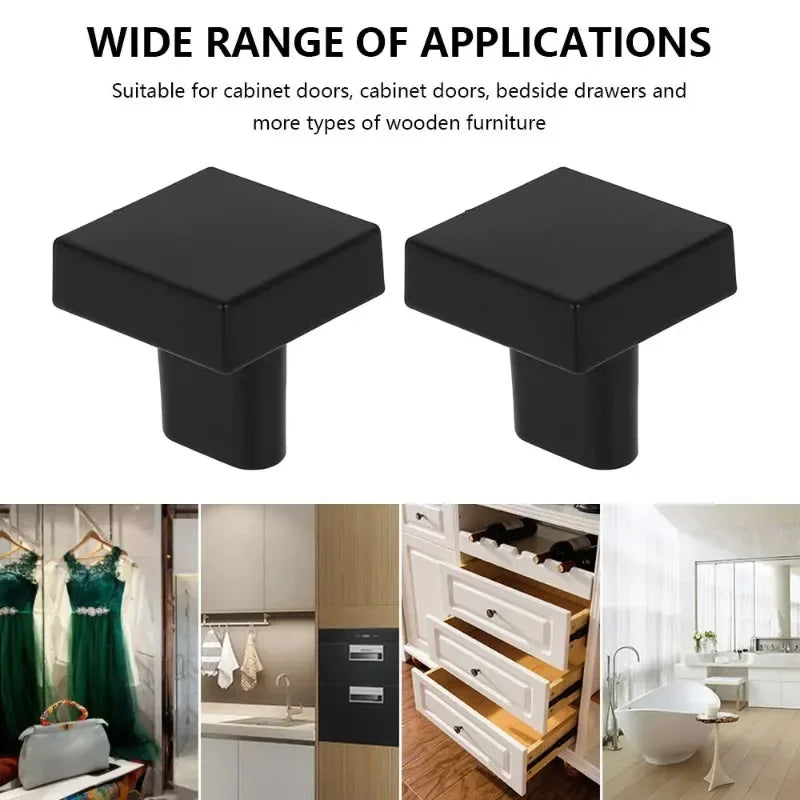 10Pcs Modern Single Hole Drawer Closet Knobs Square Zinc Alloy Cabinet Pull Handle Knobs Furniture Decor Closet Wardrobe Oasis Select