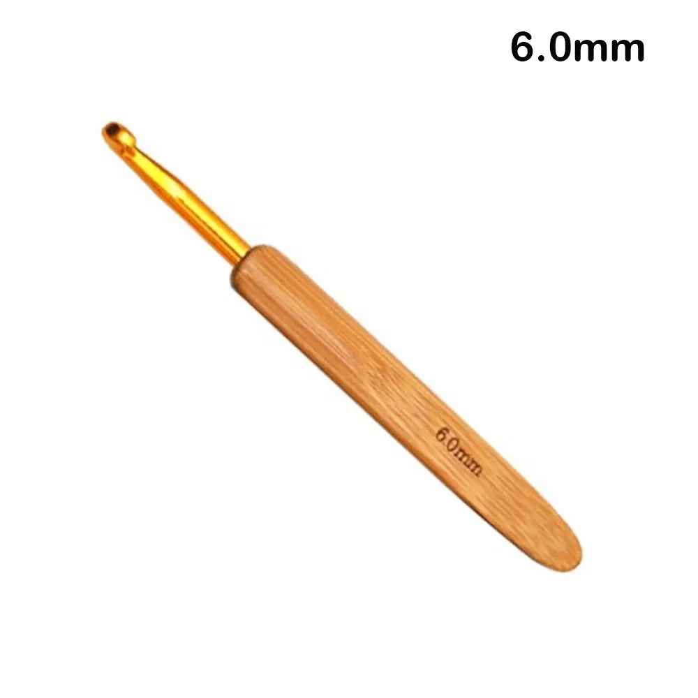 Bamboo Wooden Handle Crochet Hook Crochet Hooks Ergonomic Crochet Needles Weave Yarn Craft DIY Sewing Tools for Fine Work Thin Oasis Select 6.0mm