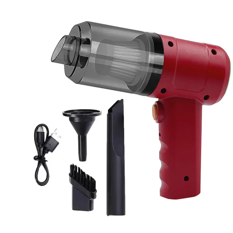 Handheld Car Vacuum Cleaner, 15000PA Portable Cordless, Dual use of blowing and suctionMulti-Nozzles, for Car, Home, Pet, Office Oasis Select red