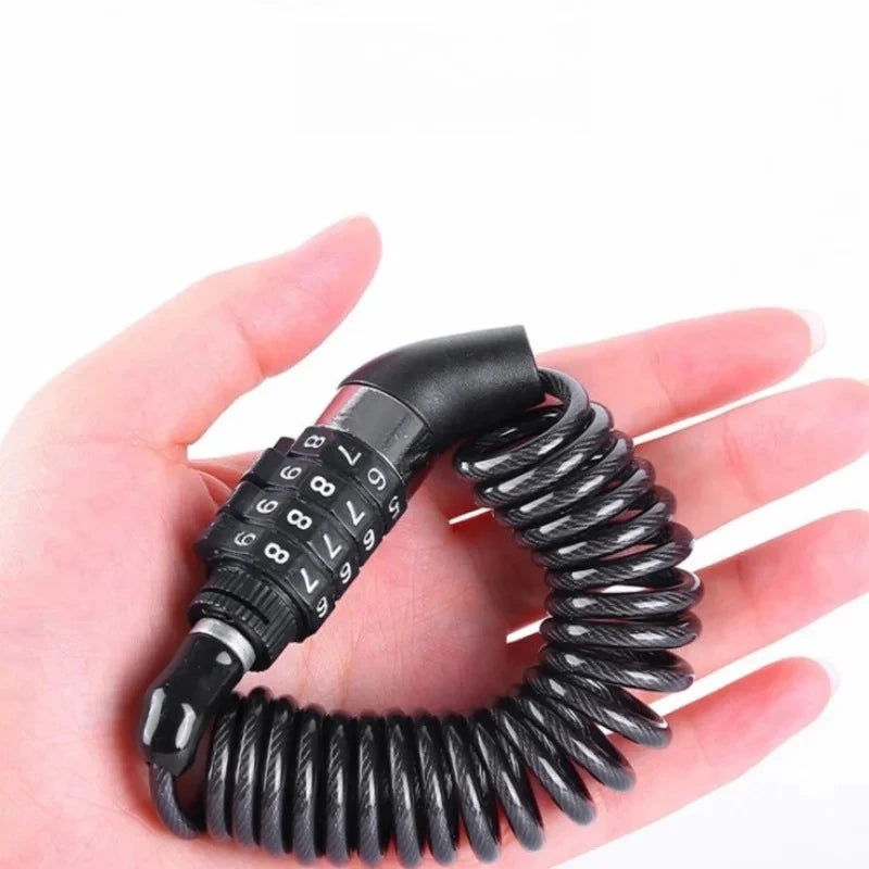 Anti-Theft 4-Digit Combination Lock Steel Cable Chain Bicycle Security Accessory with Password Protection Bike Safety Oasis Select