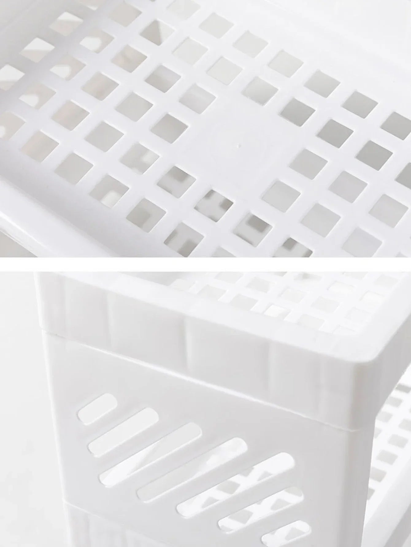 PP Desktop Double Layer Storage Rack Rectangular White Organizing Student Desk Office Cosmetics Stationery Shelf Oasis Select