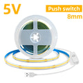 USB 5V COB LED Strip Light 1-5m Super Bright 320leds/m Home Decor Tape,Hand Scan Sensor Switch/Dimmable Touch Switch/Push Switch Oasis Select Push Switch Natural White 5m