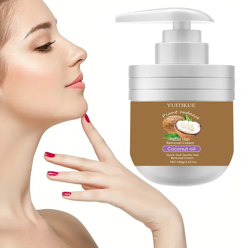 Facial Hair Removal Cream 100g - Quick & Gentle with Coconut Oil, for Lip Hair, Smooth Non-Sticky, Leaves No Black Spots Oasis Select Default Title