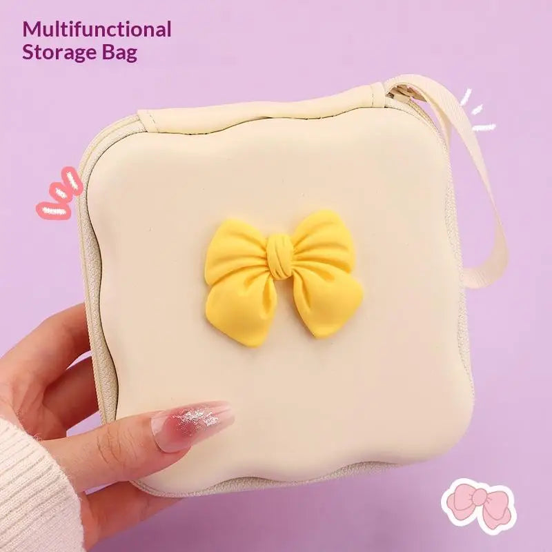 Cute 3D Heart Wave Charger Storage Bag | Travel Organizer