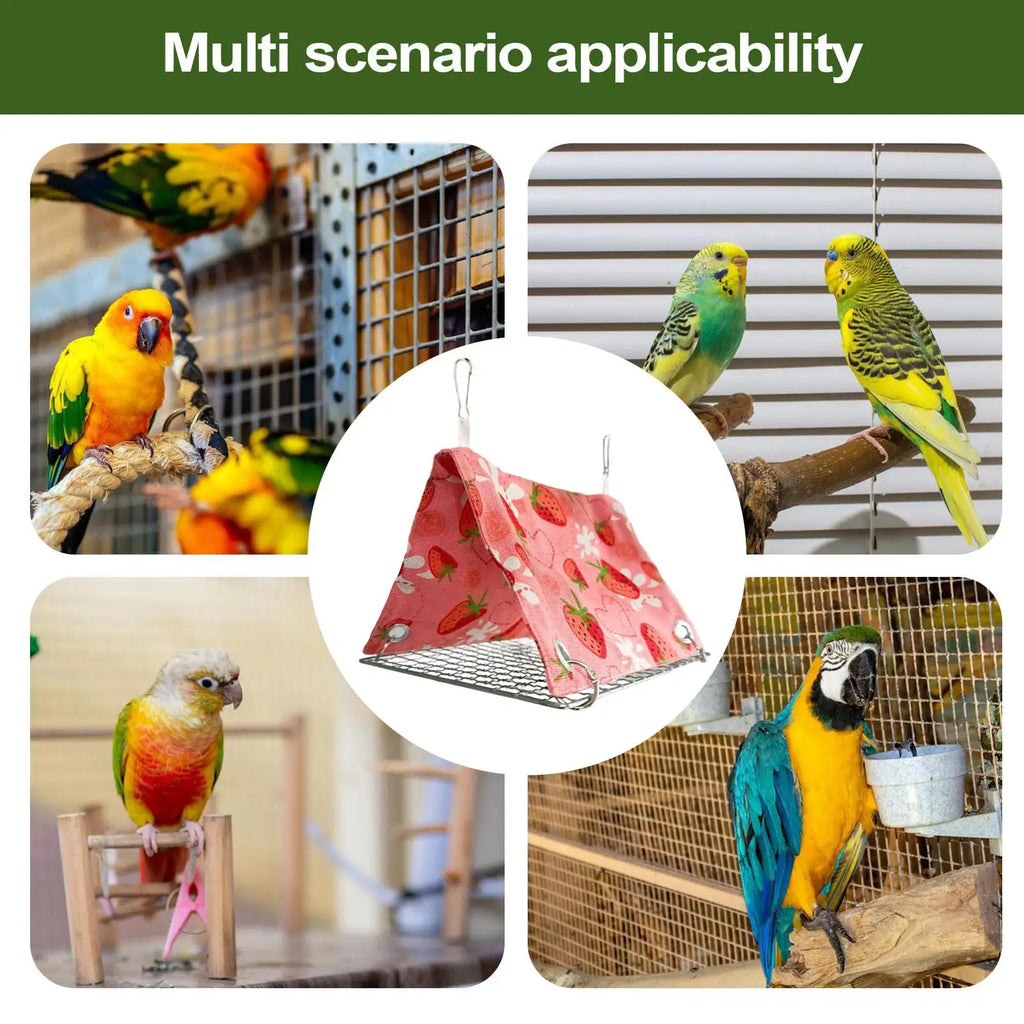 Print Bird Bed Mini Cage Squirrel Mat Guinea Pig Nest Hamster House Small Animal Sleeping Bed Pet Hanging Cage Bird Supplies Oasis Select