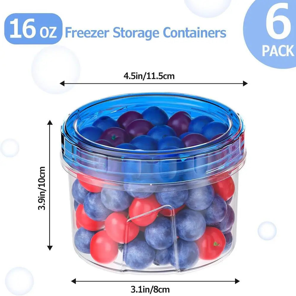 6Pcs Round Food Fresh Keeping Box Kitchen Refrigerator Storage Container Fruits Snacks Sealed Jar Food Storage Box with Lids Oasis Select 6Pcs