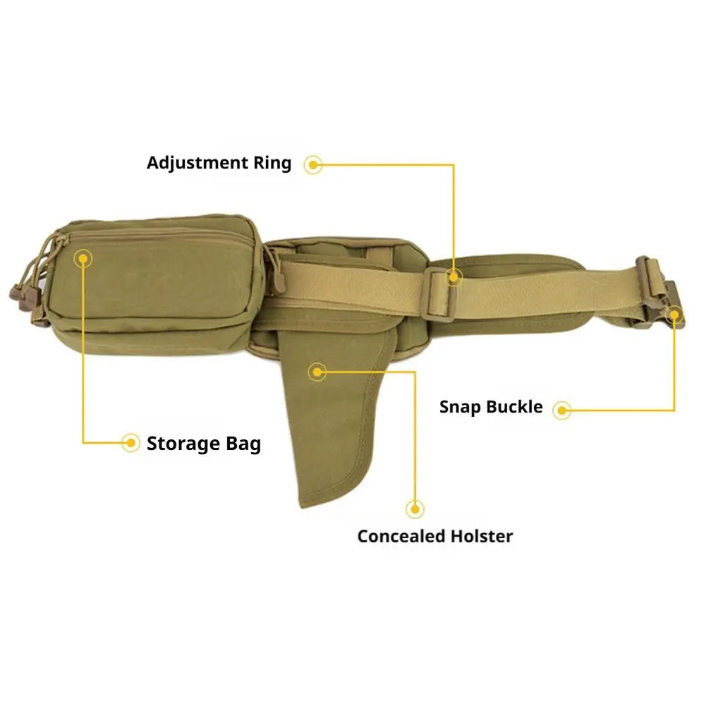 Oxford Cloth Tactical Waist Bag Waterproof Adjustable Belt Unisex Waist Pack Lightweight Bag for Travel Camping Running Riding Oasis Select