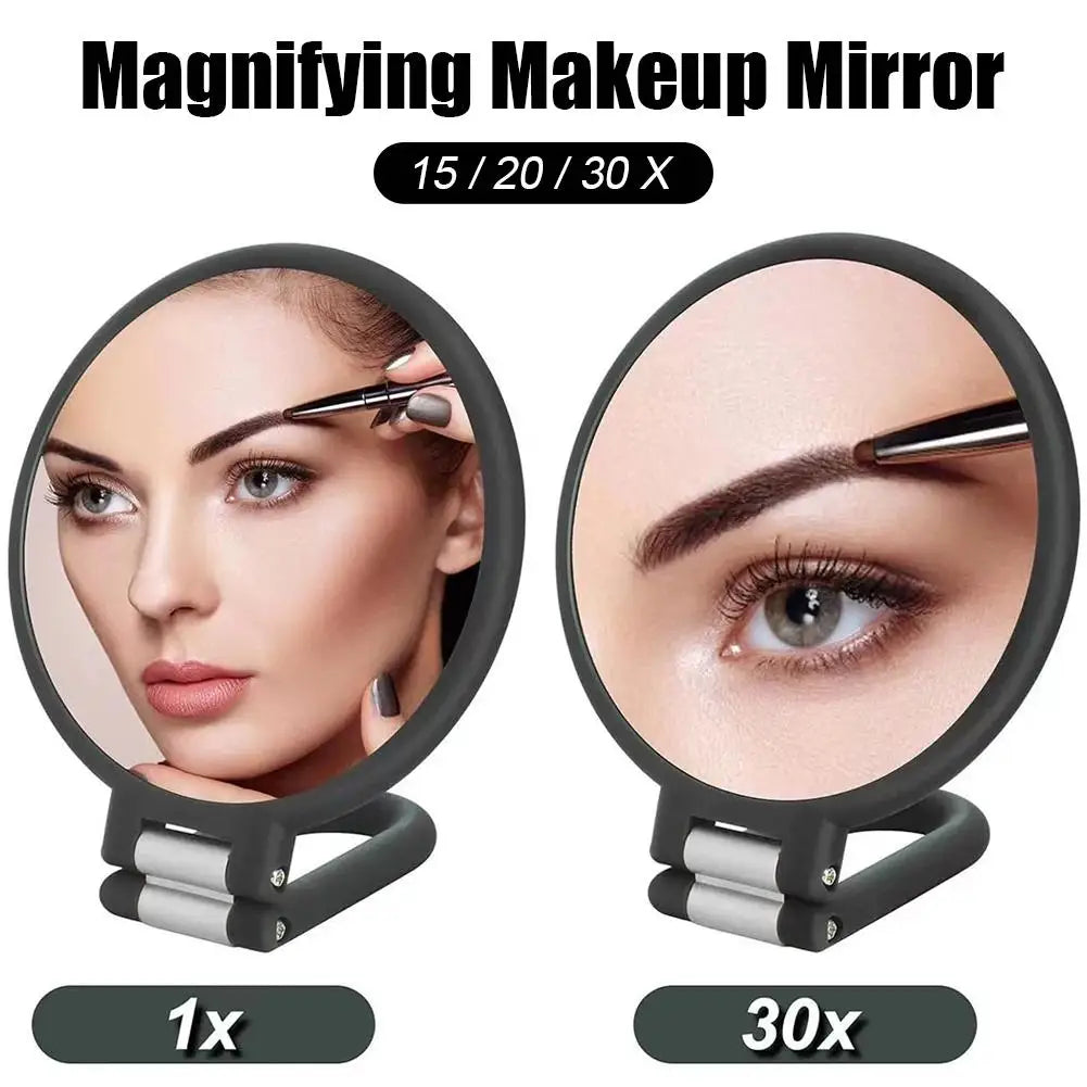 Double-Sided 15x 20x 30x Magnifying Travel Mirror – Foldable Magnifying Makeup Mirror Oasis Select