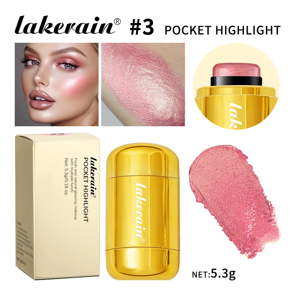 4Colors Highlighter Stick Brightening Skin Tone Contouring Natural Stereo Concealer Blush Multi-Purpose Stick Oasis Select 03