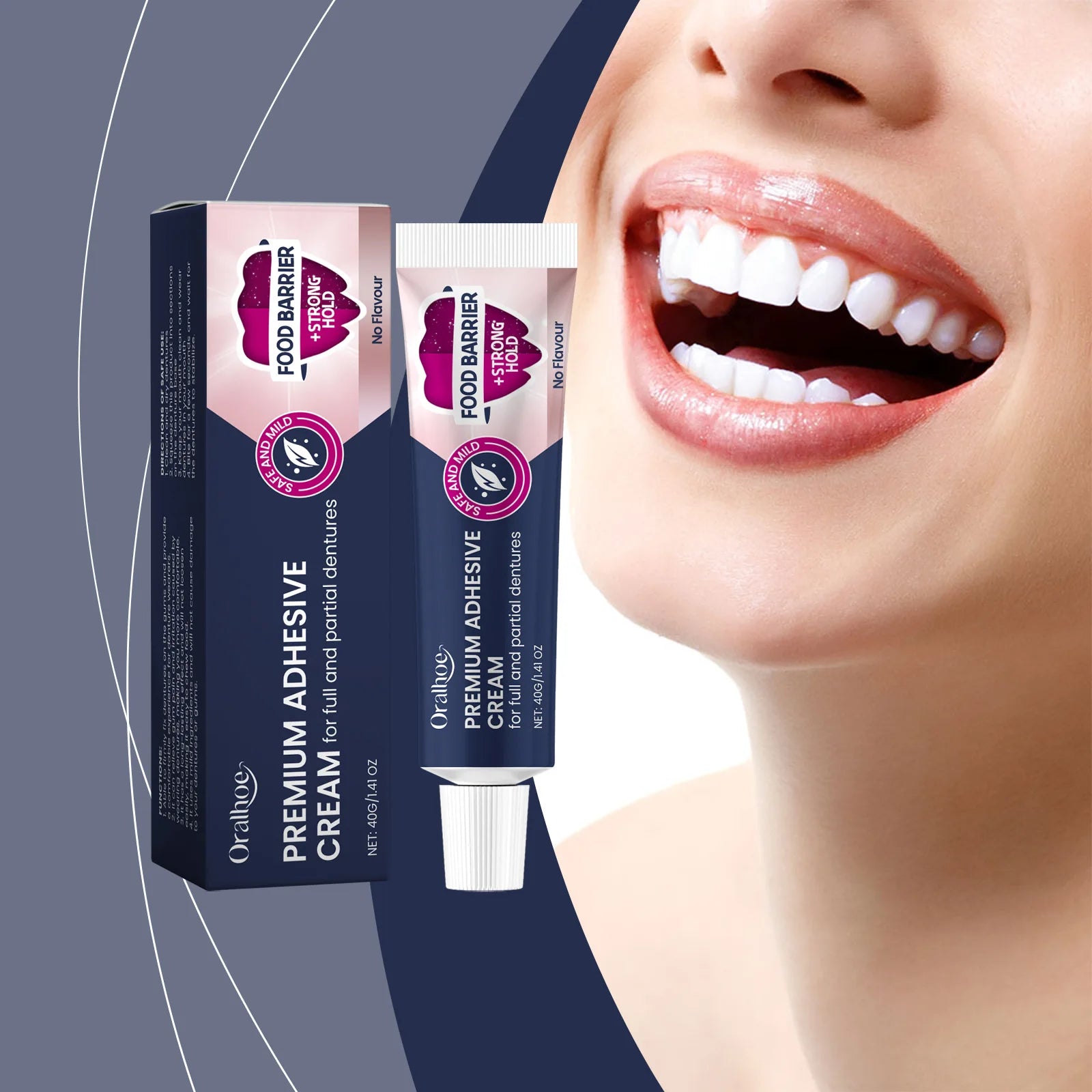 Oralhoe Denture Adhesive Cream – Long-Lasting Secure Hold Denture Adhesive Cream Oasis Select