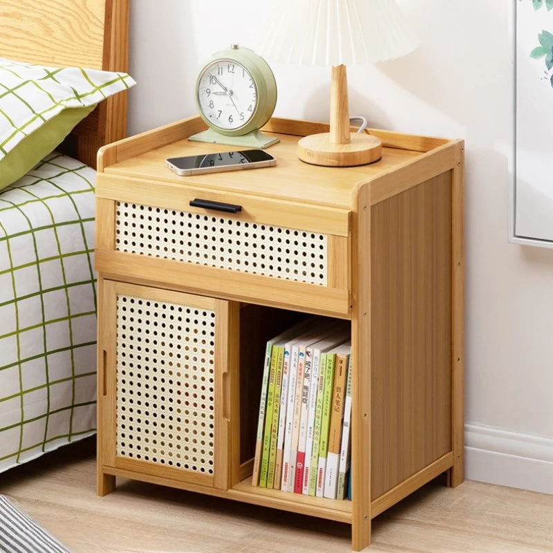 Bedside table Simple solid wood small cabinet Light luxury storage cabinet Bedroom bedside simple Nordic European modern mini Oasis Select