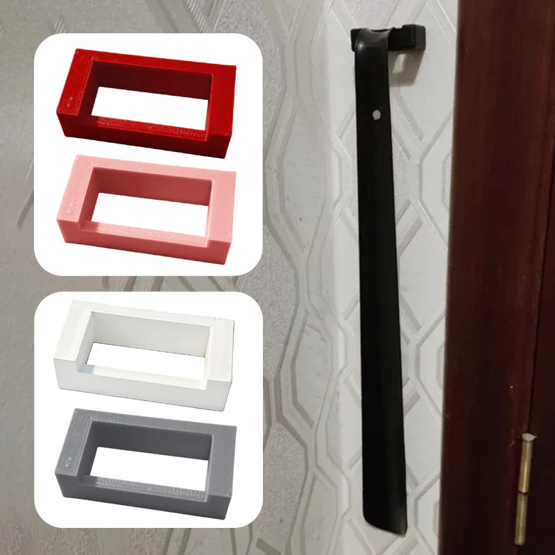 Shoe Horns Hook Wall-mounted Shoe Horns Storage Holder Self-adhesive Saves Space Easy Wear Shoe Spoon Helper Home Storage Oasis Select
