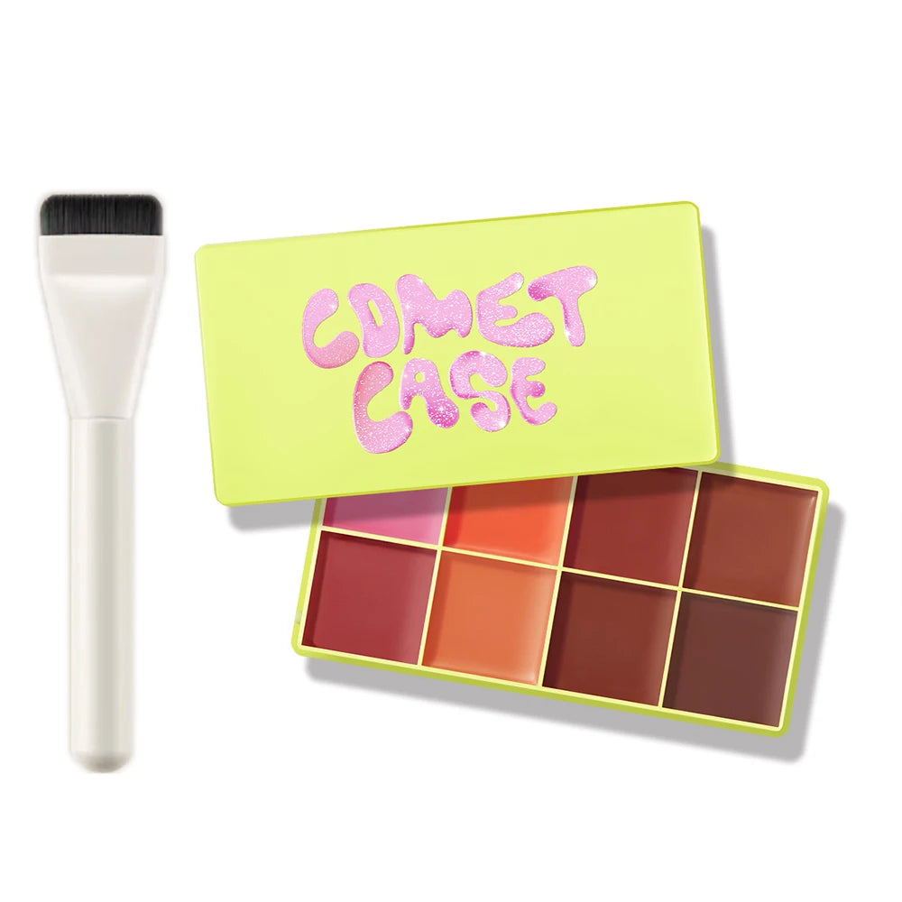 Curve Case Cream Eyebrow Cream Blush Highlighter Palette Matte Shimmer Finishes Shadow Tones Long-Lasting Cosmetics Oasis Select 4Blush and brush