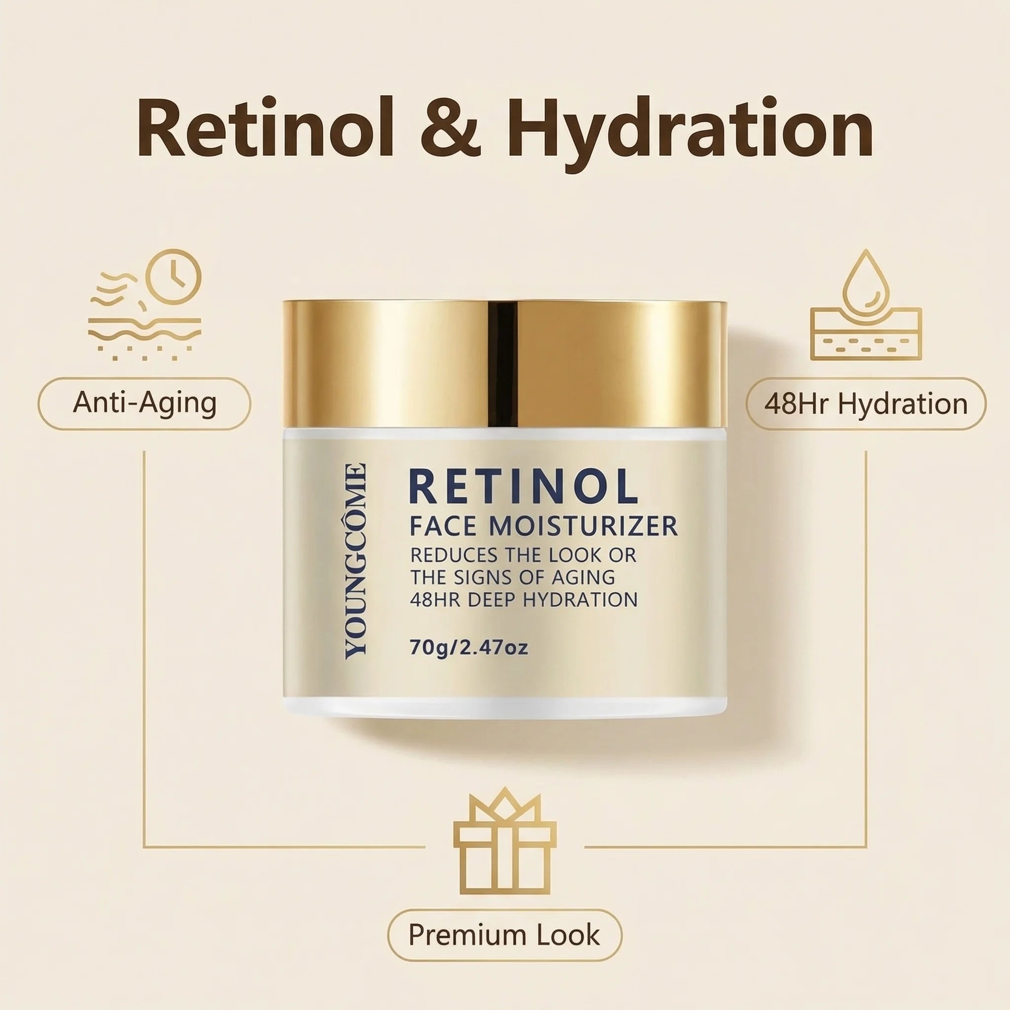 Retinol & Hyaluronic Acid Daily Face Moisturizer 1.41/2.47oz