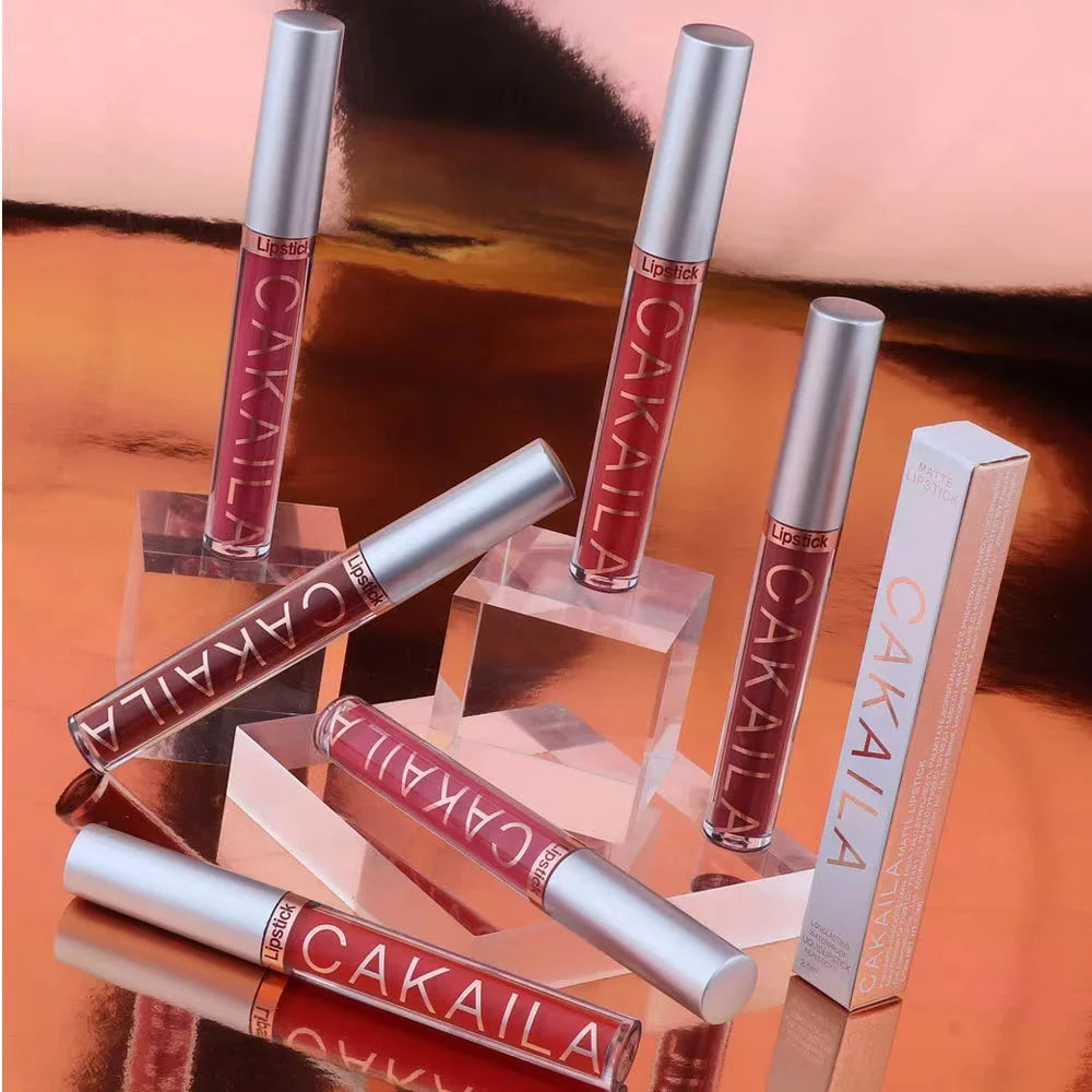 1 Pcs Waterproof Lip Gloss Lipstick Set - Nude, Dark Brown & Matte Red Shades, Long-Lasting 24-Hour Wear, Suitable for All Skin Oasis Select