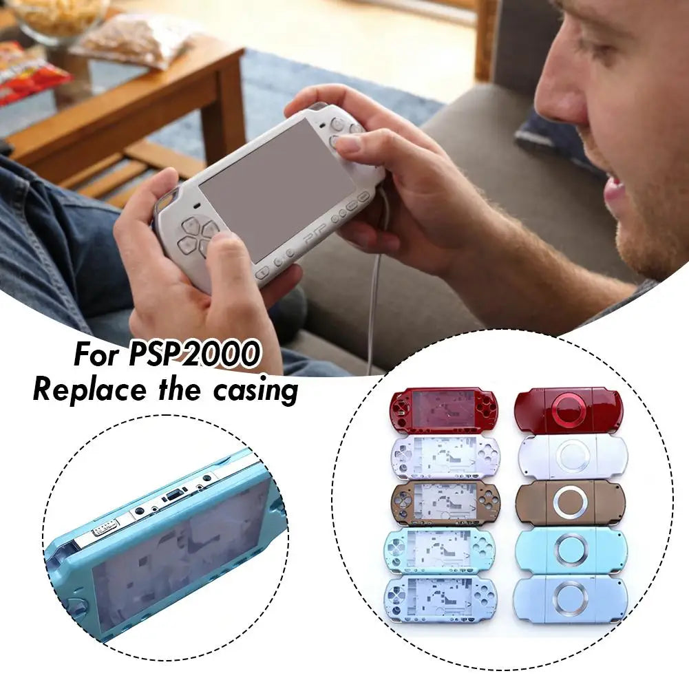 Complete Replacement Housing Shell for PSP 2000 Game Console Full Case Cover With Buttons Screws DIY Repair Kit for for PSP 2000 Oasis Select