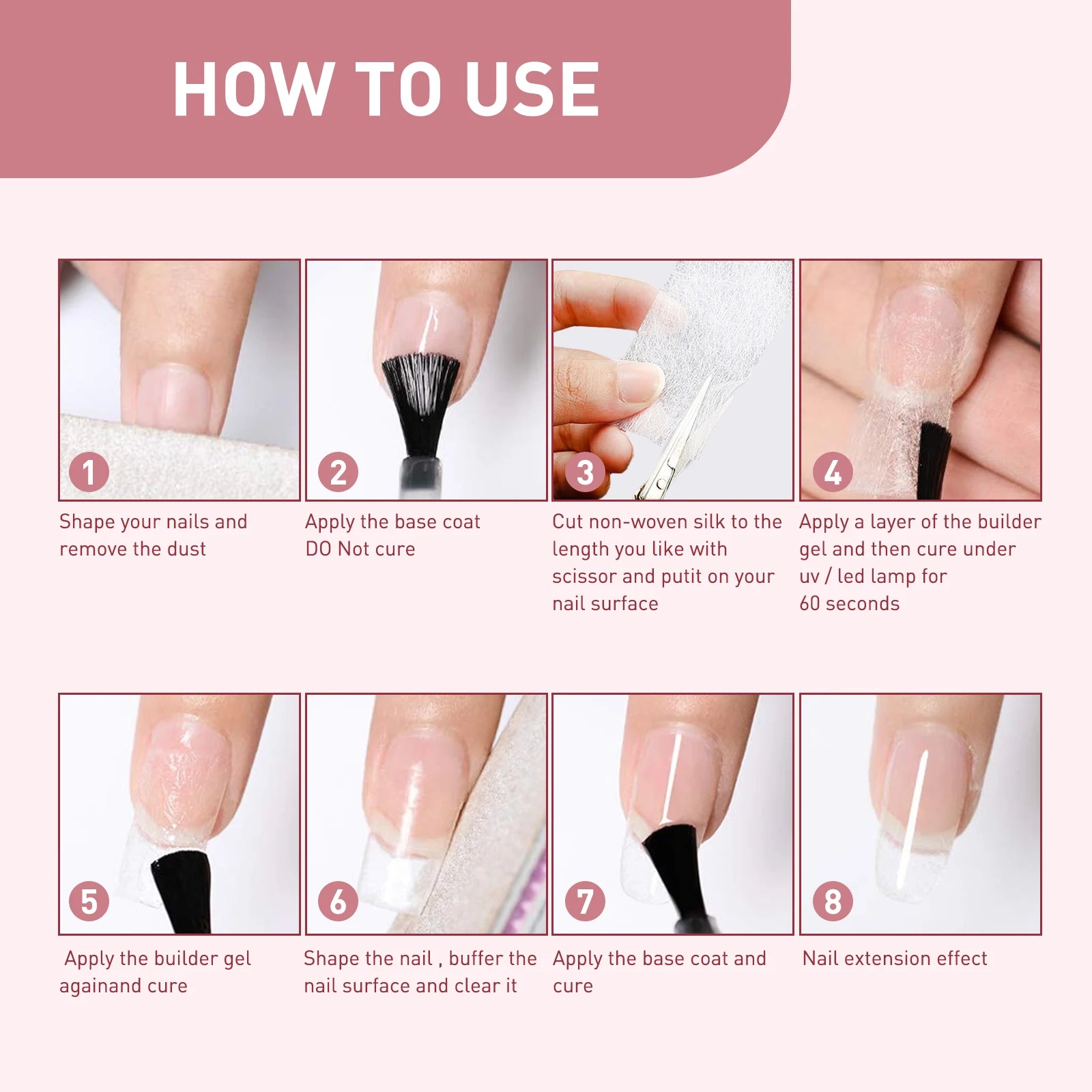 Fiber Builder Nail Extension Set – Strengthen & Shape Nails 8ml