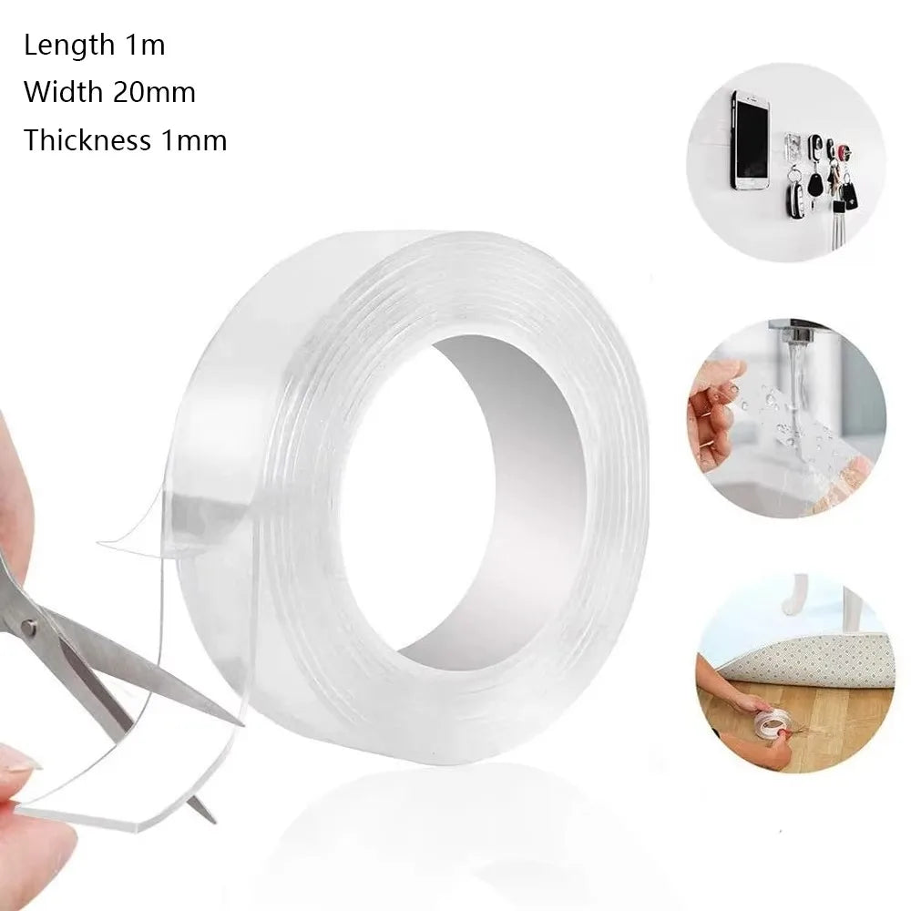 Double-Sided Nano Tape – Reusable, Waterproof & Transparent