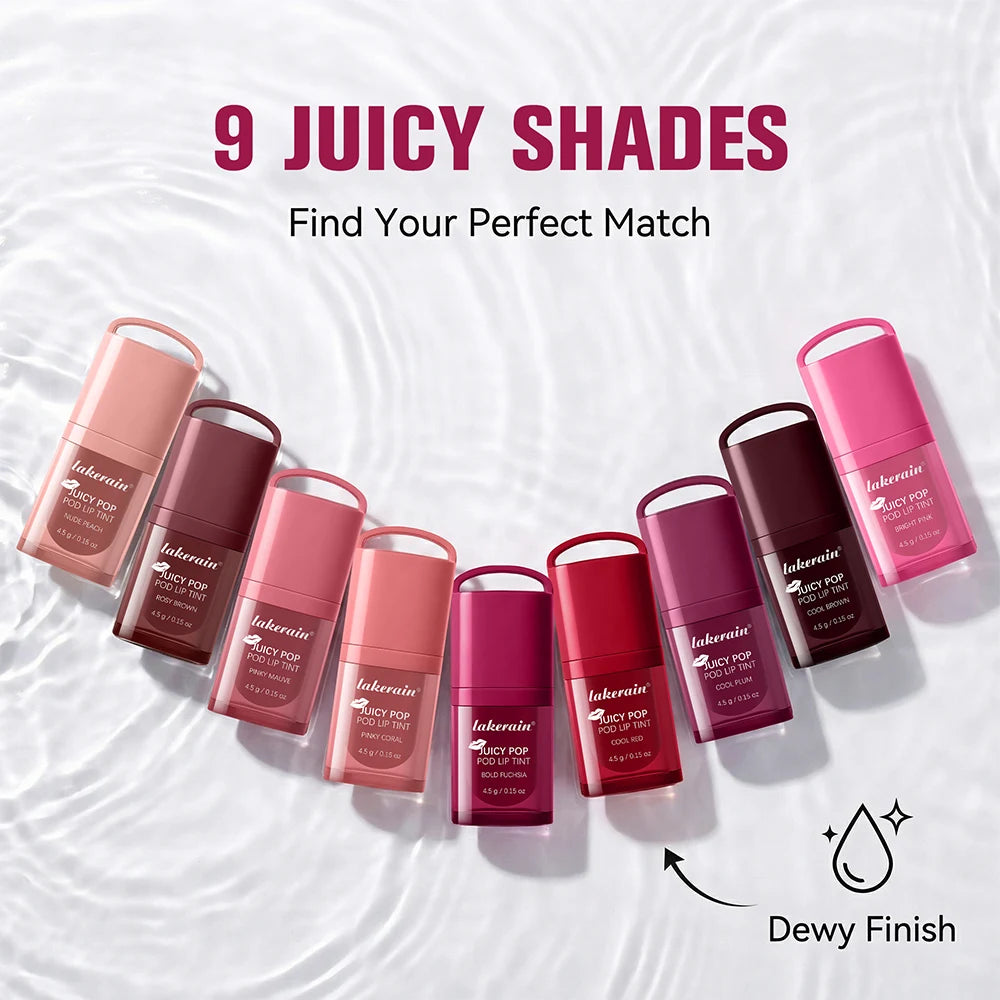 Juicy Box Shape Lip Tint Gloss Moisturizing Lightweight & Non-Sticky Lip Staion Long-Lasting High Shine Finish Lips Makeup Oasis Select
