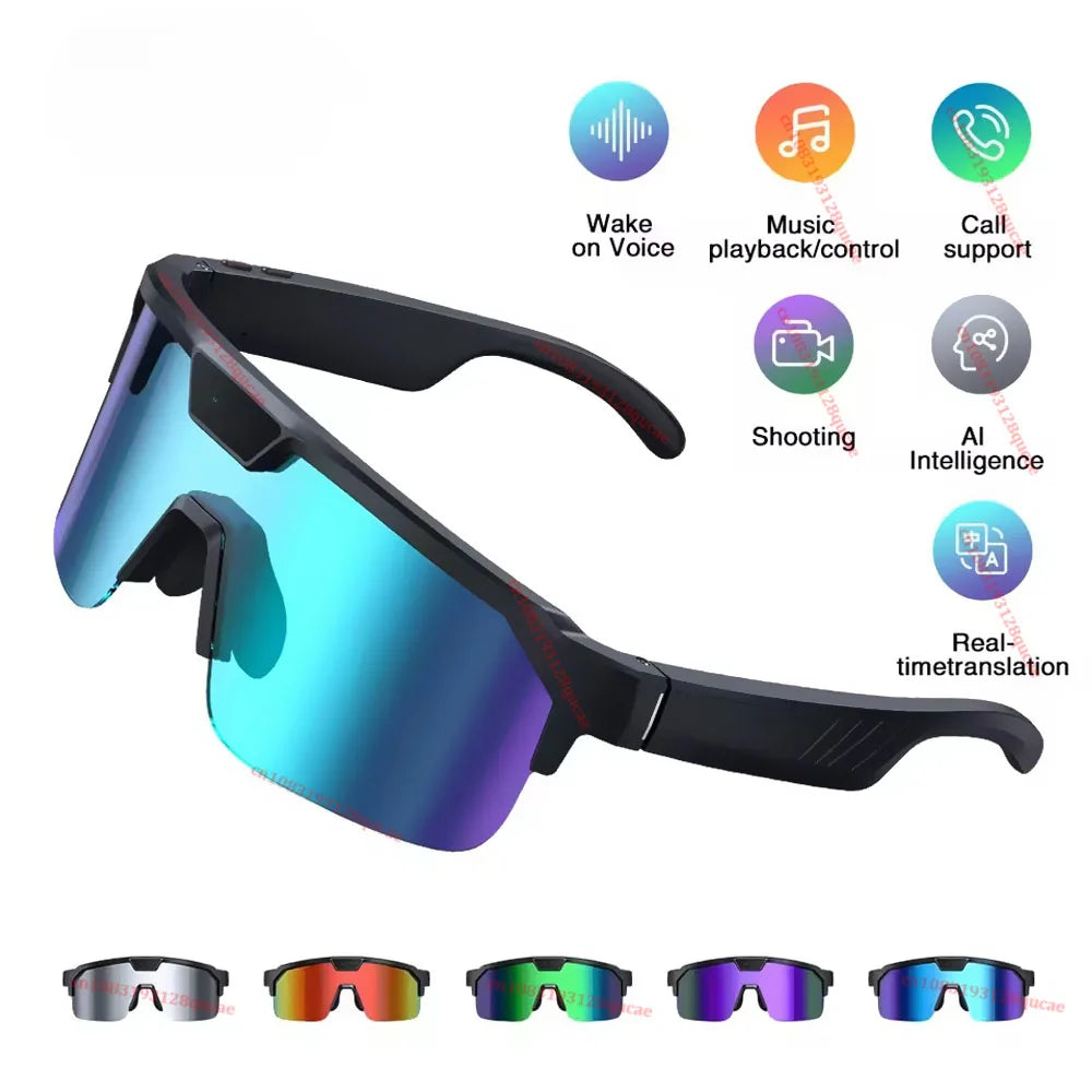 AI Smart Sport Glasses 8MP Camera Bluetooth Translation Call