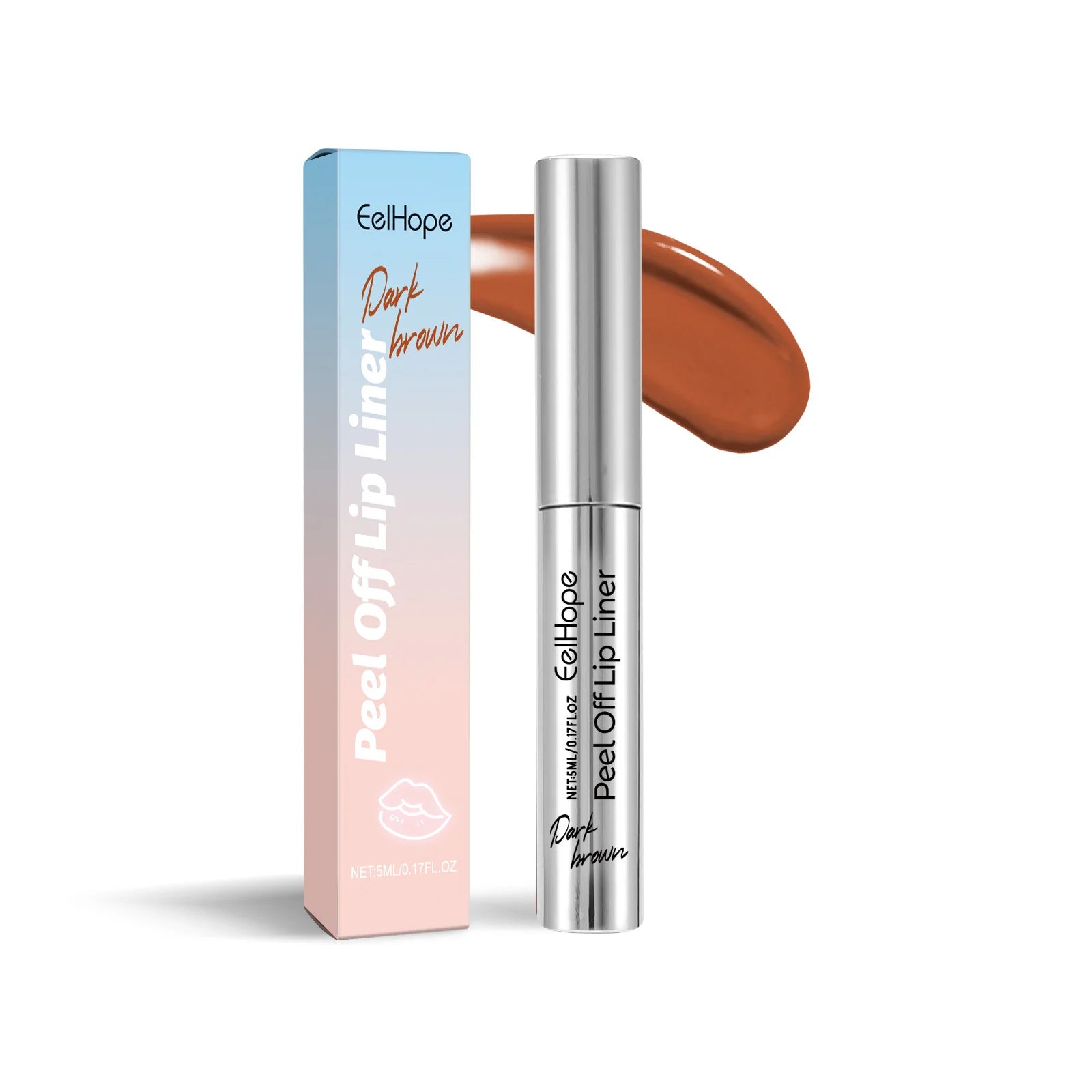 Eelhope Peel-Off Lip Liner – Waterproof Matte Tint Lip Stain Peel-Off Lip Liner Oasis Select Dark Brown