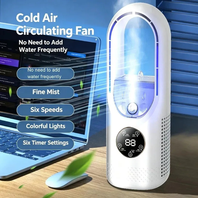 Hot Sale Portable Air Cooler Fan 3-in-1 Cooling Humidifier with RGB Night Light 100ml Water Tank Quiet Desktop Cooling Fan Oasis Select