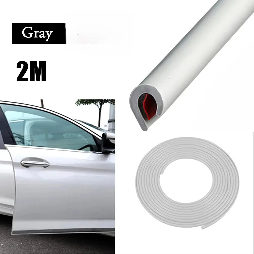 1/2/3pcs Door Anti-Collision Strip Car Door Border Scratching Anti-Collision Hood Protection Strip Door For General Purpose Oasis Select 1pcs Gray-2m