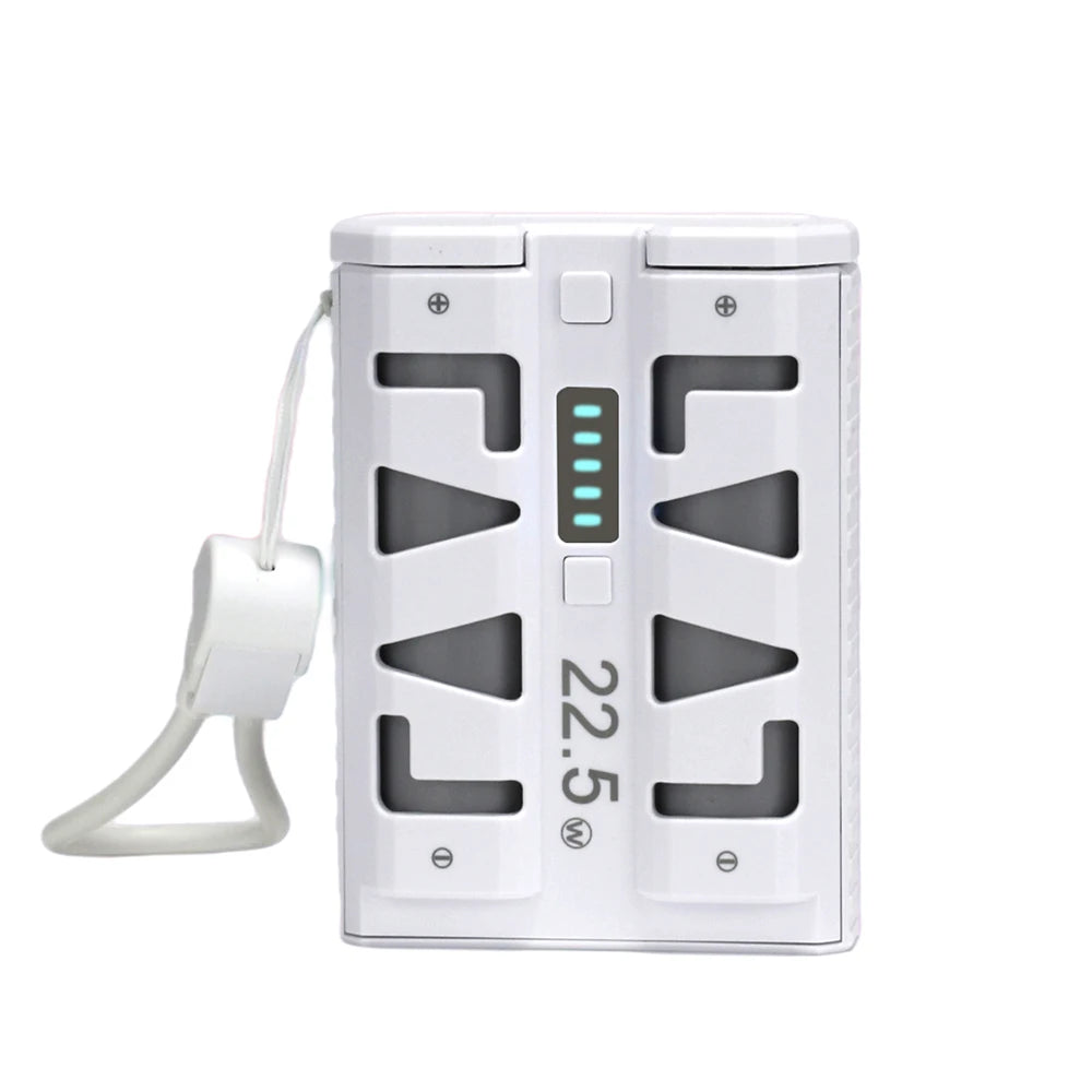 2x 21700 Battery Power Bank DIY Case 22.5W Type-C Fast Charging Dual Mode Low Current Battery Box Large Capacity Power Bank Oasis Select White