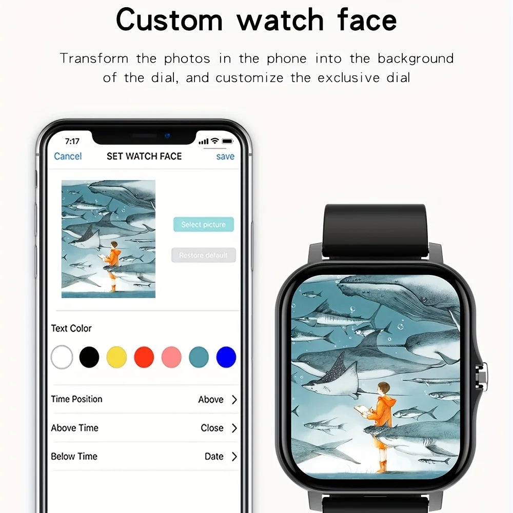 CHAOGENB Smart Watch – Bluetooth Calls, HD Touch Screen & Fitness