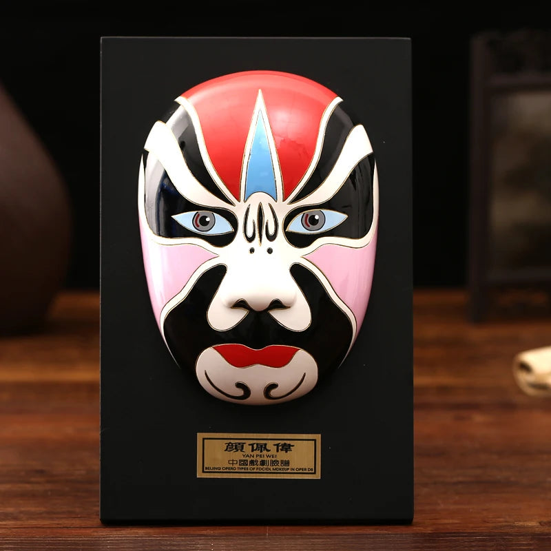 Peking Opera mask decoration Chinese style hot pot restaurant teahouse decoration Peking Opera mask relief pendant Oasis Select 7 20cm x 13cm
