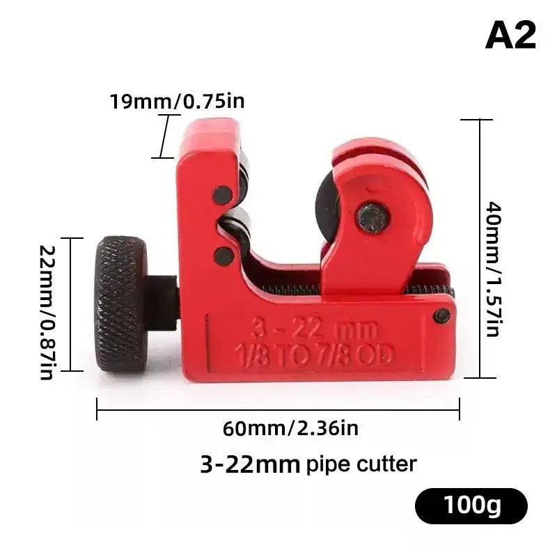 Mini Tube Cutter 3-16/22/28mm Manual Pipe Cutting Tool for Copper Stainless Steel Pipe Plumbing HVAC with Sharp Blade Oasis Select A2